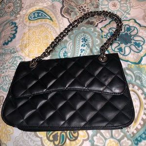 Black leather bag